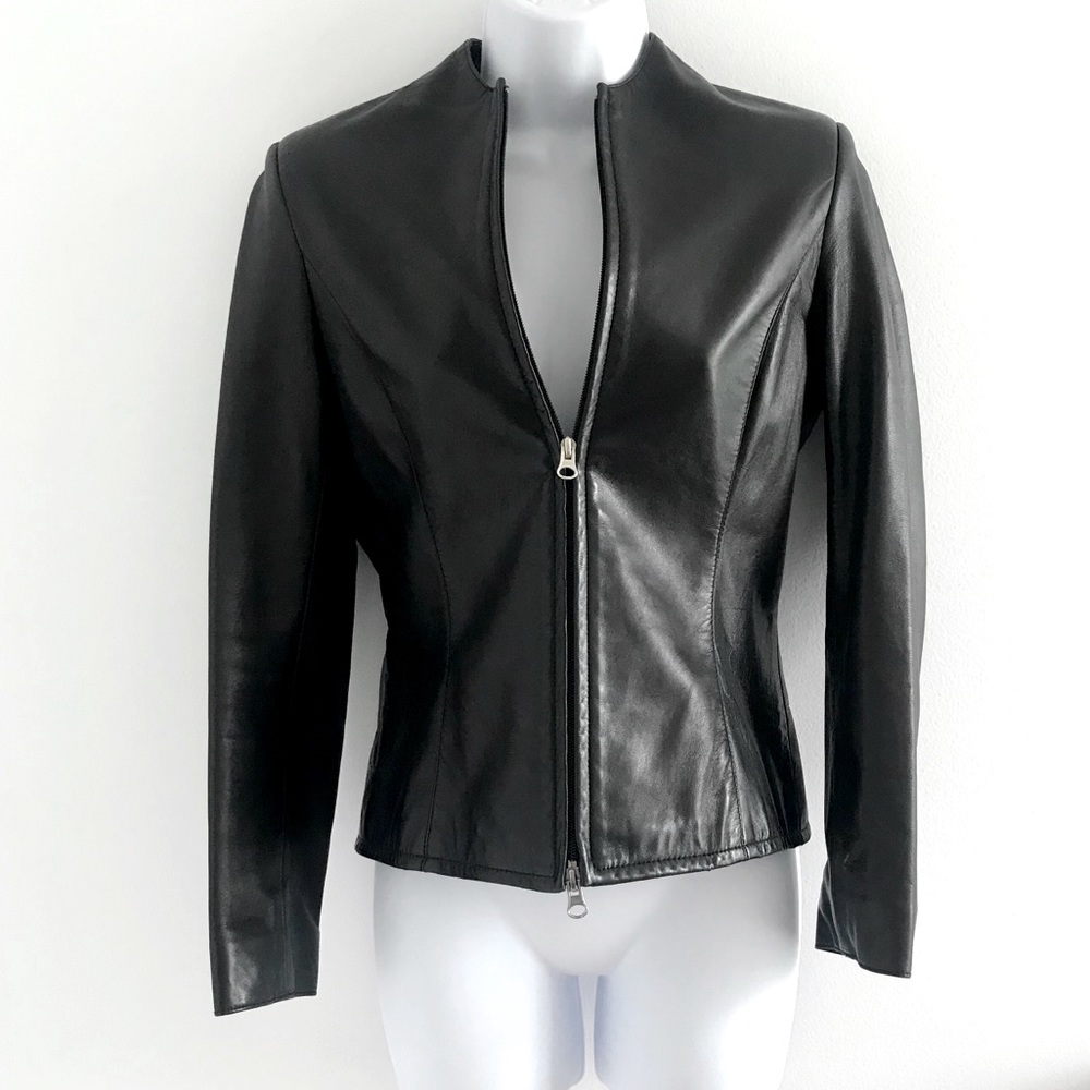COPY - Sandra Angelozzi Black Real Leather Jacket Y2K